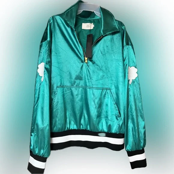 NWT Green Satin/Silk Quarter-Zip Pullover by fear of god xl mens collection 2 !! - Picture 8 of 17